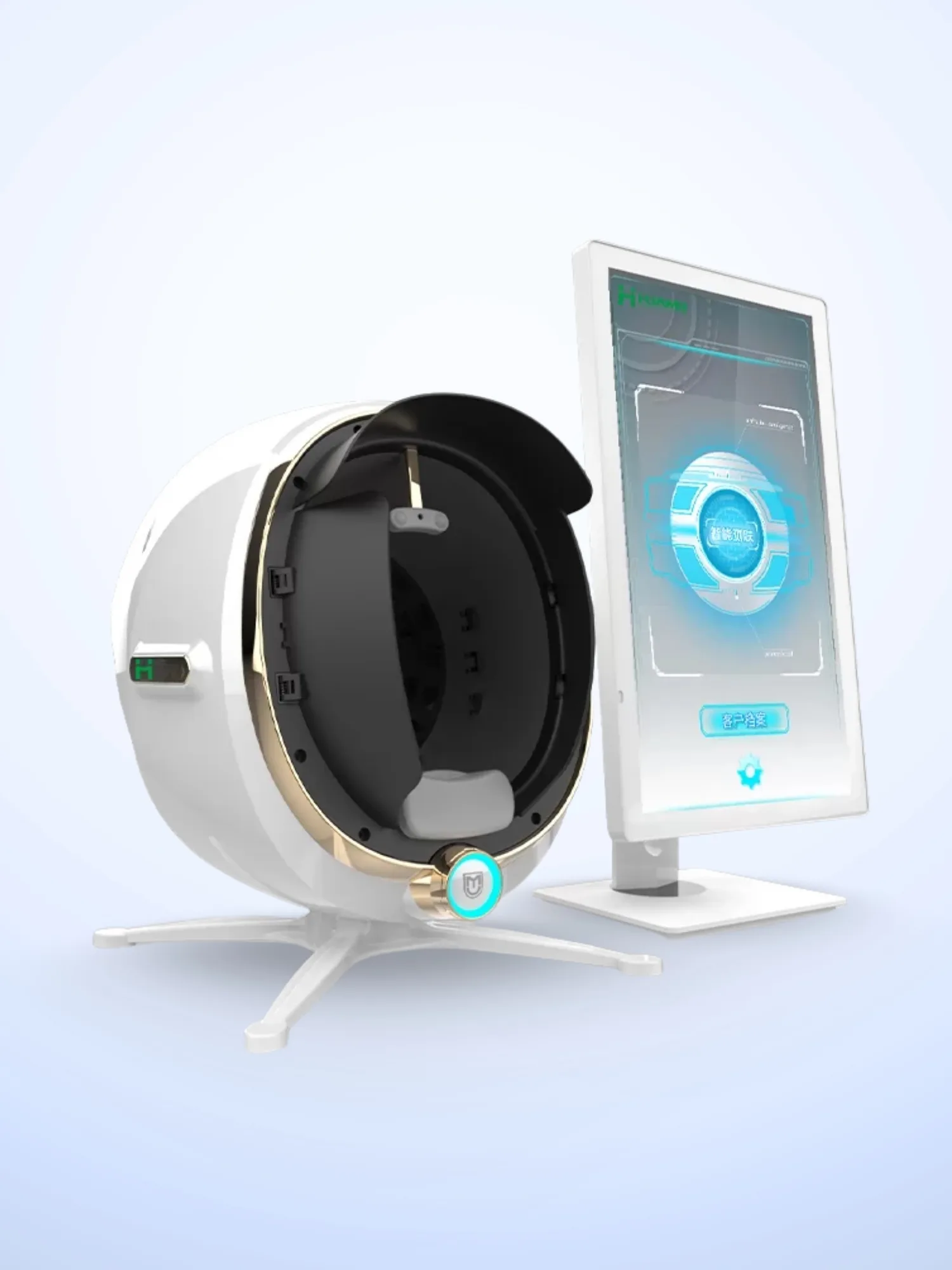 Advanced skin analyzer device at Azura Clinic Muscat for detailed skin assessment, pigmentation analysis, pore evaluation, and personalized skincare planning