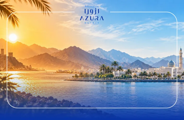Muscat seasonal transition from hot summer sunlight to cooler October weather, representing the best time to treat pigmentation and melasma at Azura Clinic.